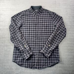 rag & bone Black and Gray Checkered Casual Button Down Shirt